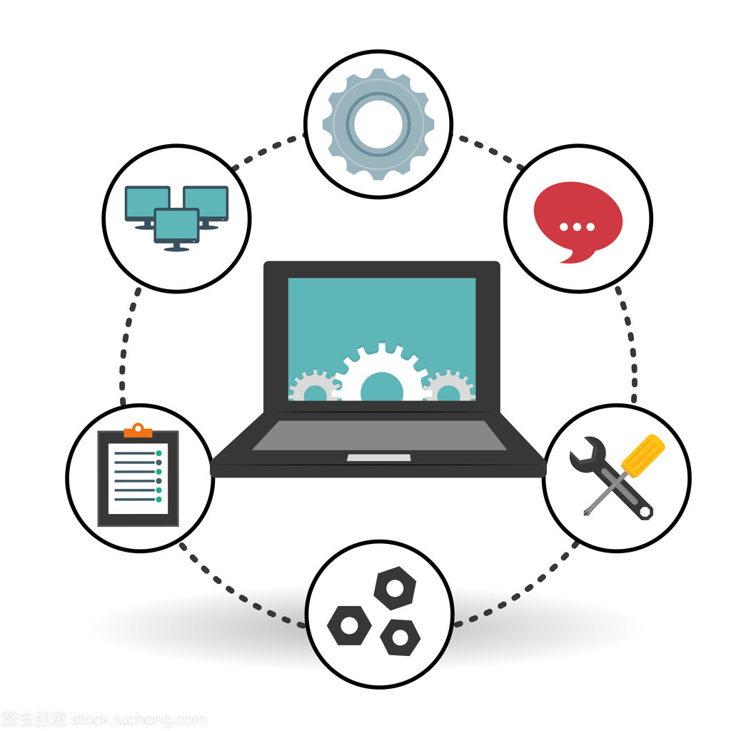 技术服务与电话中心图标设计 矢量图的艺术与功能